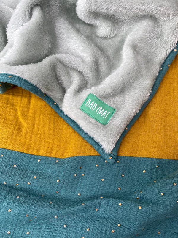 Couverture d'Hiver - Patchwork - Vert Moutarde